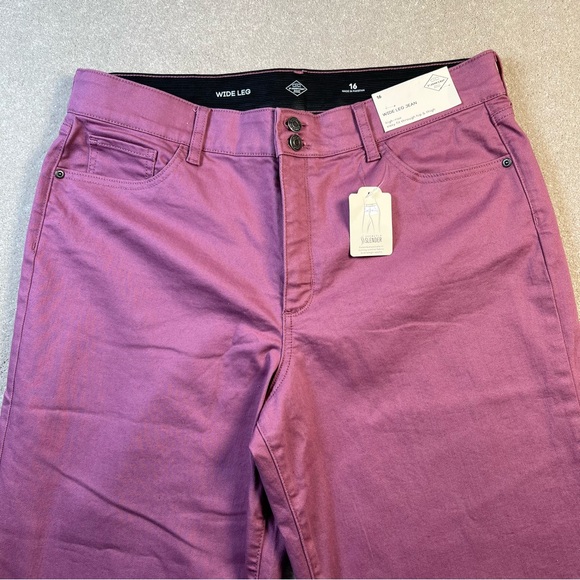 Wide Leg Pants Secretly‎ Slender St Johns Bay High Rise Rose Pink New Women's 16 - Picture 4 of 11